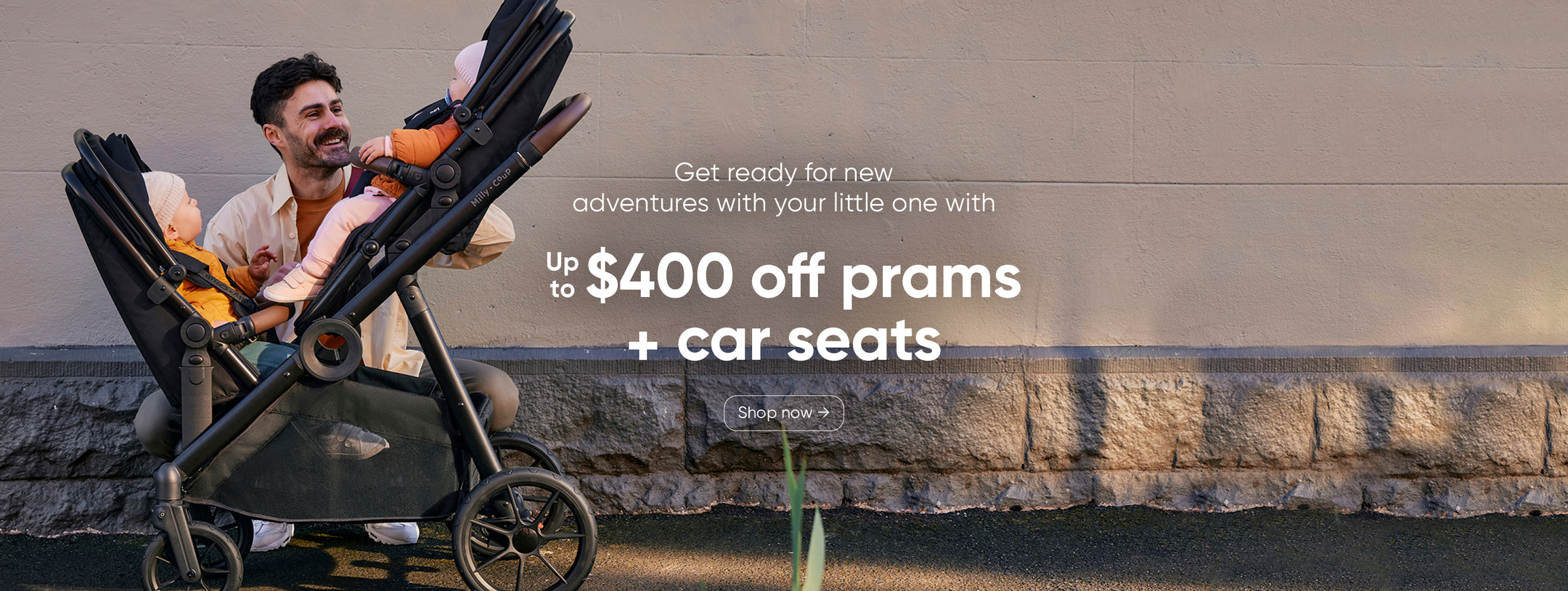 Get ready for new adventures with your little one with up to $400 off prams + car seats | shop now