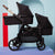 Leo Single to Double Pram | Grey + Black