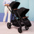 Leo Single to Double Pram | Grey + Black