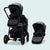 Leo Single to Double Pram | Grey + Black