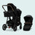 Leo Single to Double Pram | Grey + Black