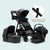 Leo Single to Double Pram | Grey + Black