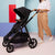 Leo Single to Double Pram | Grey + Black